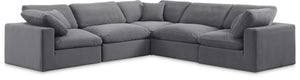 Comfy Grey Velvet Modular Sectional 189Grey-Sec5C Meridian Furniture