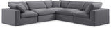 Comfy Grey Velvet Modular Sectional 189Grey-Sec5C Meridian Furniture