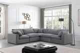 Comfy Grey Velvet Modular Sectional 189Grey-Sec5C Meridian Furniture