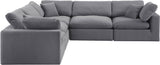 Comfy Grey Velvet Modular Sectional 189Grey-Sec5C Meridian Furniture