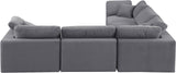 Comfy Grey Velvet Modular Sectional 189Grey-Sec5C Meridian Furniture