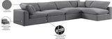 Comfy Grey Velvet Modular Sectional 189Grey-Sec5D Meridian Furniture