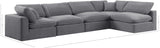 Comfy Grey Velvet Modular Sectional 189Grey-Sec5D Meridian Furniture