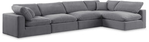 Comfy Grey Velvet Modular Sectional 189Grey-Sec5D Meridian Furniture