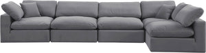 Comfy Grey Velvet Modular Sectional 189Grey-Sec5D Meridian Furniture