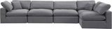 Comfy Grey Velvet Modular Sectional 189Grey-Sec5D Meridian Furniture