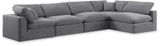 Comfy Grey Velvet Modular Sectional 189Grey-Sec5D Meridian Furniture