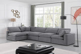 Comfy Grey Velvet Modular Sectional 189Grey-Sec5D Meridian Furniture