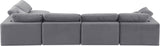 Comfy Grey Velvet Modular Sectional 189Grey-Sec5D Meridian Furniture