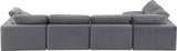 Comfy Grey Velvet Modular Sectional 189Grey-Sec5D Meridian Furniture