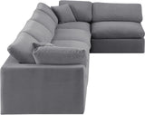 Comfy Grey Velvet Modular Sectional 189Grey-Sec5D Meridian Furniture