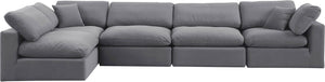 Comfy Grey Velvet Modular Sectional 189Grey-Sec5D Meridian Furniture