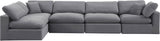 Comfy Grey Velvet Modular Sectional 189Grey-Sec5D Meridian Furniture