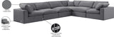 Comfy Grey Velvet Modular Sectional 189Grey-Sec6A Meridian Furniture