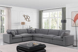 Comfy Grey Velvet Modular Sectional 189Grey-Sec6A Meridian Furniture