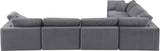 Comfy Grey Velvet Modular Sectional 189Grey-Sec6A Meridian Furniture