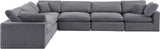 Comfy Grey Velvet Modular Sectional 189Grey-Sec6A Meridian Furniture