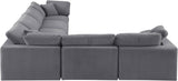 Comfy Grey Velvet Modular Sectional 189Grey-Sec6A Meridian Furniture