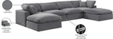 Comfy Grey Velvet Modular Sectional 189Grey-Sec6B Meridian Furniture