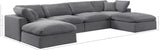 Comfy Grey Velvet Modular Sectional 189Grey-Sec6B Meridian Furniture