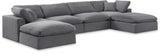 Comfy Grey Velvet Modular Sectional 189Grey-Sec6B Meridian Furniture