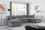 Comfy Grey Velvet Modular Sectional 189Grey-Sec6B Meridian Furniture