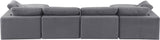 Comfy Grey Velvet Modular Sectional 189Grey-Sec6B Meridian Furniture