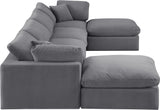 Comfy Grey Velvet Modular Sectional 189Grey-Sec6B Meridian Furniture