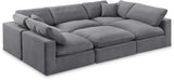 Comfy Grey Velvet Modular Sectional 189Grey-Sec6C Meridian Furniture