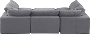 Comfy Grey Velvet Modular Sectional 189Grey-Sec6C Meridian Furniture