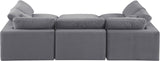 Comfy Grey Velvet Modular Sectional 189Grey-Sec6C Meridian Furniture