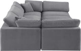 Comfy Grey Velvet Modular Sectional 189Grey-Sec6C Meridian Furniture