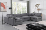 Comfy Grey Velvet Modular Sectional 189Grey-Sec6D Meridian Furniture