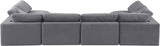 Comfy Grey Velvet Modular Sectional 189Grey-Sec6D Meridian Furniture