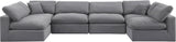 Comfy Grey Velvet Modular Sectional 189Grey-Sec6D Meridian Furniture