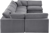 Comfy Grey Velvet Modular Sectional 189Grey-Sec6D Meridian Furniture