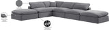 Comfy Grey Velvet Modular Sectional 189Grey-Sec6E Meridian Furniture