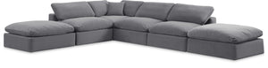 Comfy Grey Velvet Modular Sectional 189Grey-Sec6E Meridian Furniture