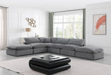 Comfy Grey Velvet Modular Sectional 189Grey-Sec6E Meridian Furniture