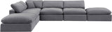 Comfy Grey Velvet Modular Sectional 189Grey-Sec6E Meridian Furniture