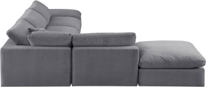 Comfy Grey Velvet Modular Sectional 189Grey-Sec6E Meridian Furniture