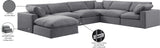 Comfy Grey Velvet Modular Sectional 189Grey-Sec7A Meridian Furniture