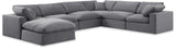 Comfy Grey Velvet Modular Sectional 189Grey-Sec7A Meridian Furniture