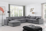 Comfy Grey Velvet Modular Sectional 189Grey-Sec7A Meridian Furniture