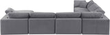 Comfy Grey Velvet Modular Sectional 189Grey-Sec7A Meridian Furniture