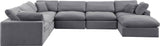 Comfy Grey Velvet Modular Sectional 189Grey-Sec7A Meridian Furniture