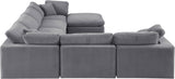 Comfy Grey Velvet Modular Sectional 189Grey-Sec7A Meridian Furniture