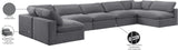 Comfy Grey Velvet Modular Sectional 189Grey-Sec7B Meridian Furniture