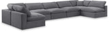 Comfy Grey Velvet Modular Sectional 189Grey-Sec7B Meridian Furniture