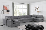 Comfy Grey Velvet Modular Sectional 189Grey-Sec7B Meridian Furniture